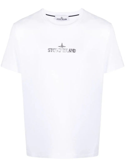 Stone Island Stamp One logo print T-Shirt in White