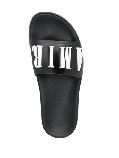 Amiri Core Logo Embossed Pool Sliders in Black