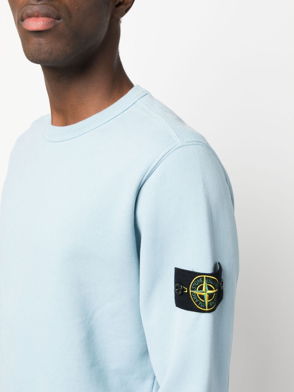 Stone Island Compass Patch Cotton Sweatshirt in Blue