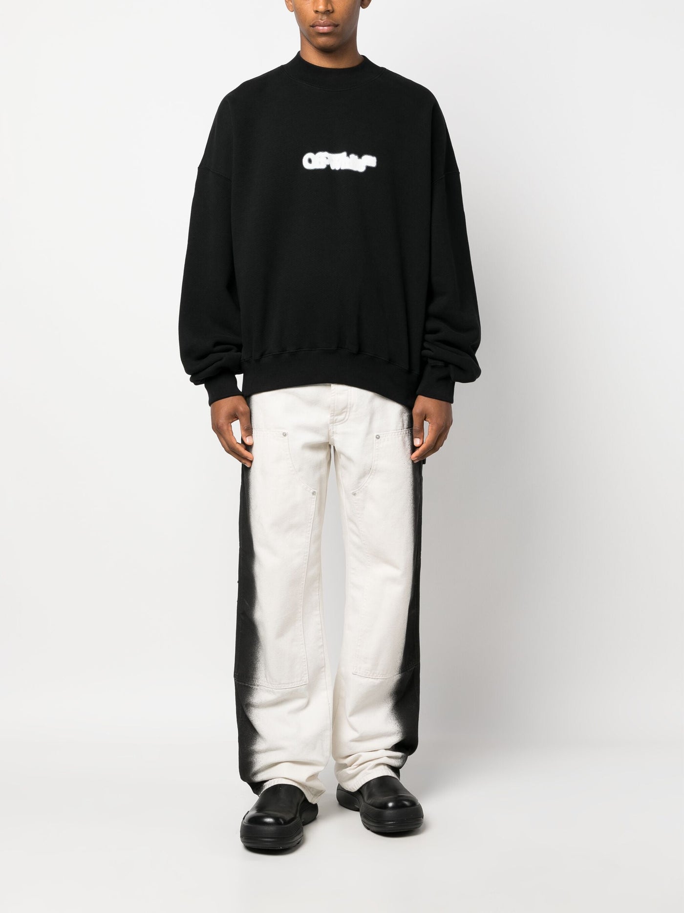 Off-White Blurr Book Over Black Sweatshirt