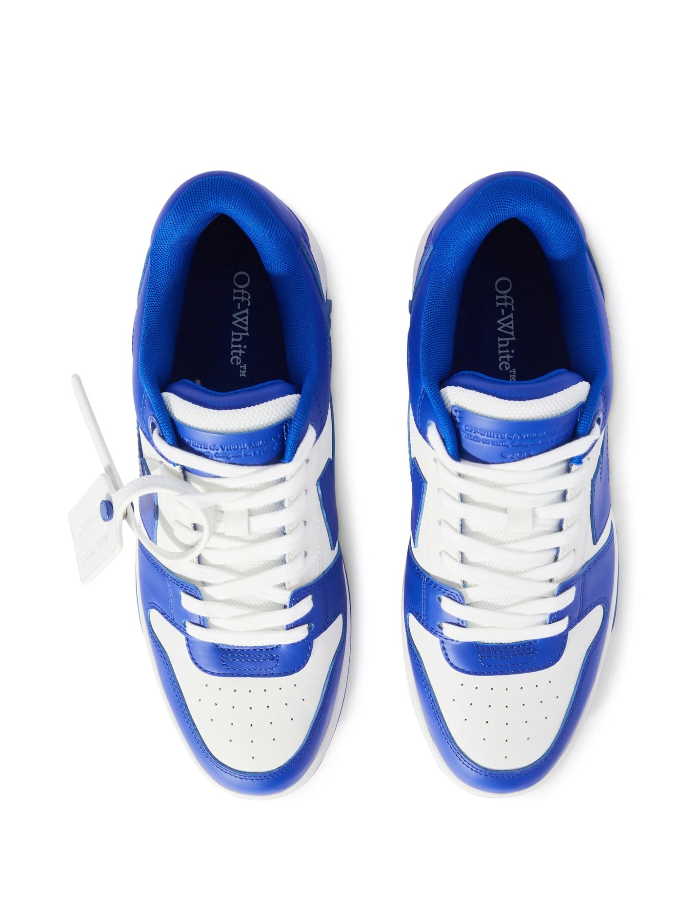 Off-White Out of Office Calf Leather Trainers in White/Blue