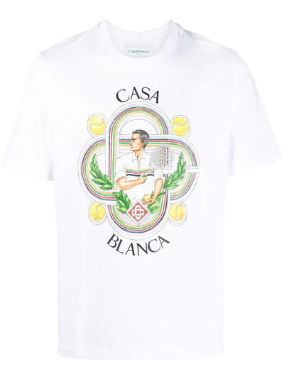 Casablanca Le Joueur Print T-Shirt in White