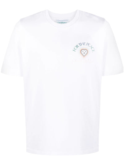 Casablanca For The Peace cotton printed T-Shirt in White