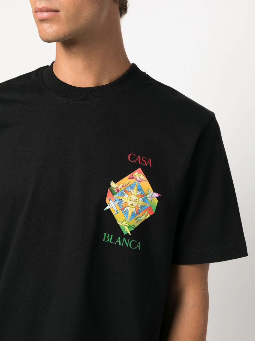 Casablanca Les Elements Organic Cotton T-shirt Black