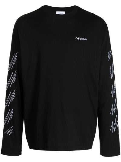 Off-White Stitch Diags Long Sleeve in Black