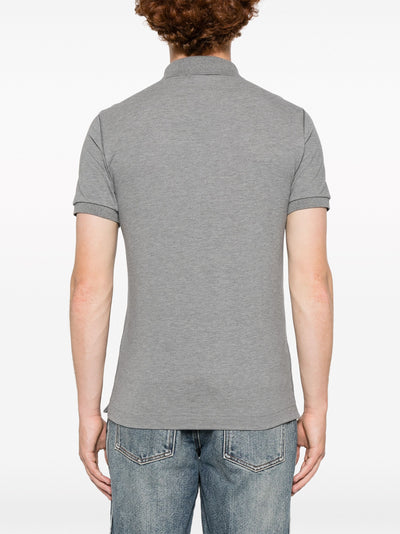 Dolce & Gabbana Silver Plaque Logo Polo in Grey