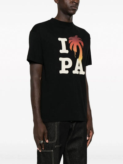 Palm Angels I Love PA Logo printed T-Shirt in Black
