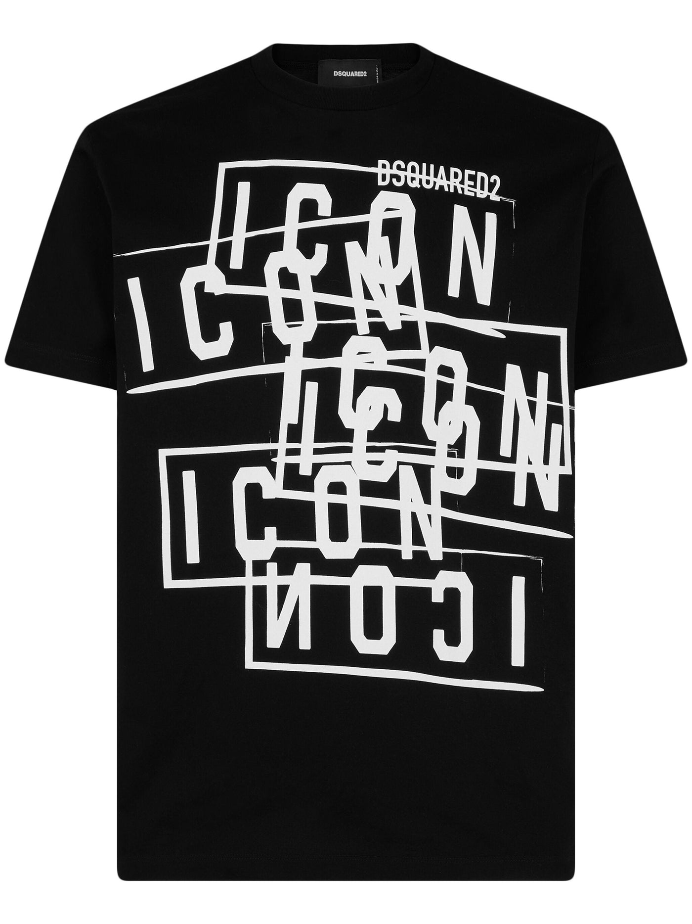 Dsquared2 Icon Stamped Printed Logo Black T-Shirt