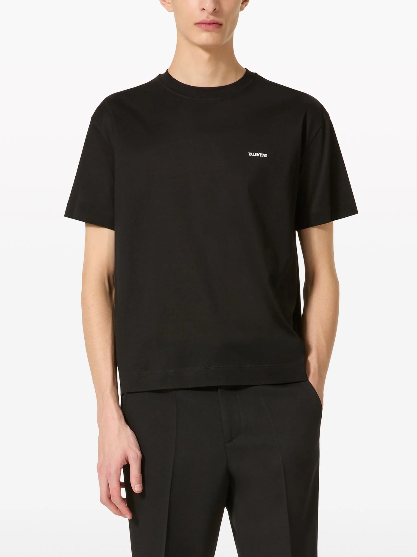 Valentino Garavani Logo Printed T-Shirt in Black