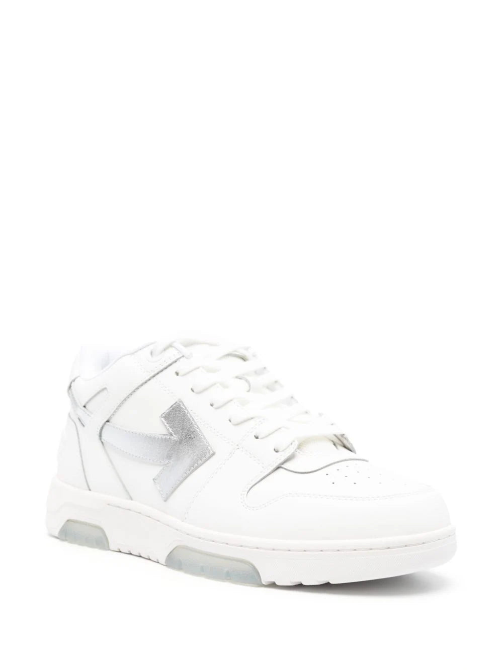 Off-White Out of Office Leather Trainers in White/Silver