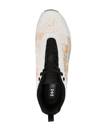 Stone Island Grime Rubber-Trimmed Leather and Ripstop Trainers in White