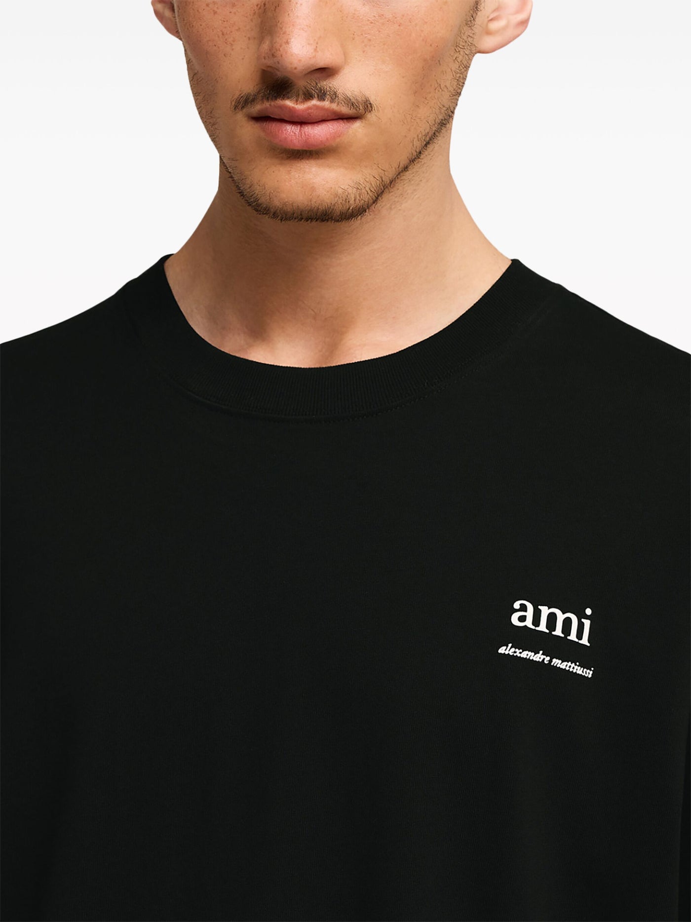 AMI Paris – Alexandre Mattissi – Schwarzes T-Shirt mit Logo-Aufdruck