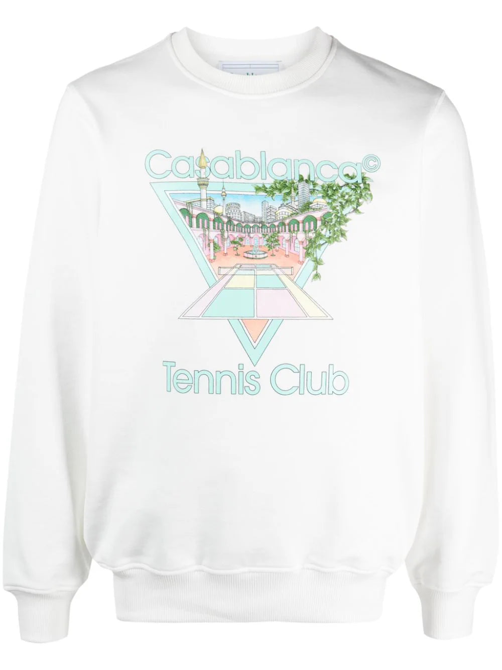 Casablanca Tennis Club Printed Pastel Sweatshirt in White