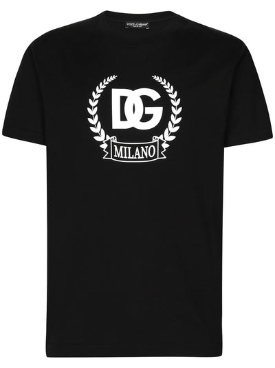 Dolce & Gabbana DG-print Stretch-cotton T-shirt Black