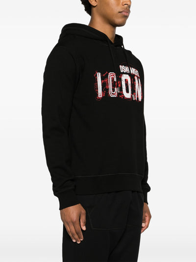 Dsquared2 Icon Scribble Cool Fit Hoodie in Black