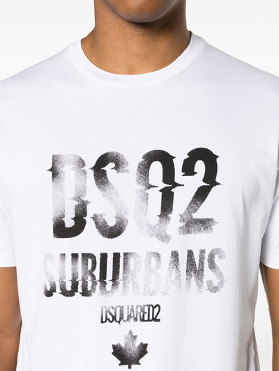 Dsquared2 Suburbans Printed Logo T-Shirt in White