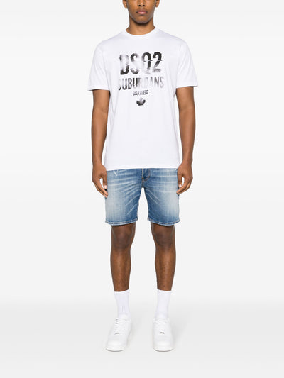 Dsquared2 Suburbans Printed Logo T-Shirt in White