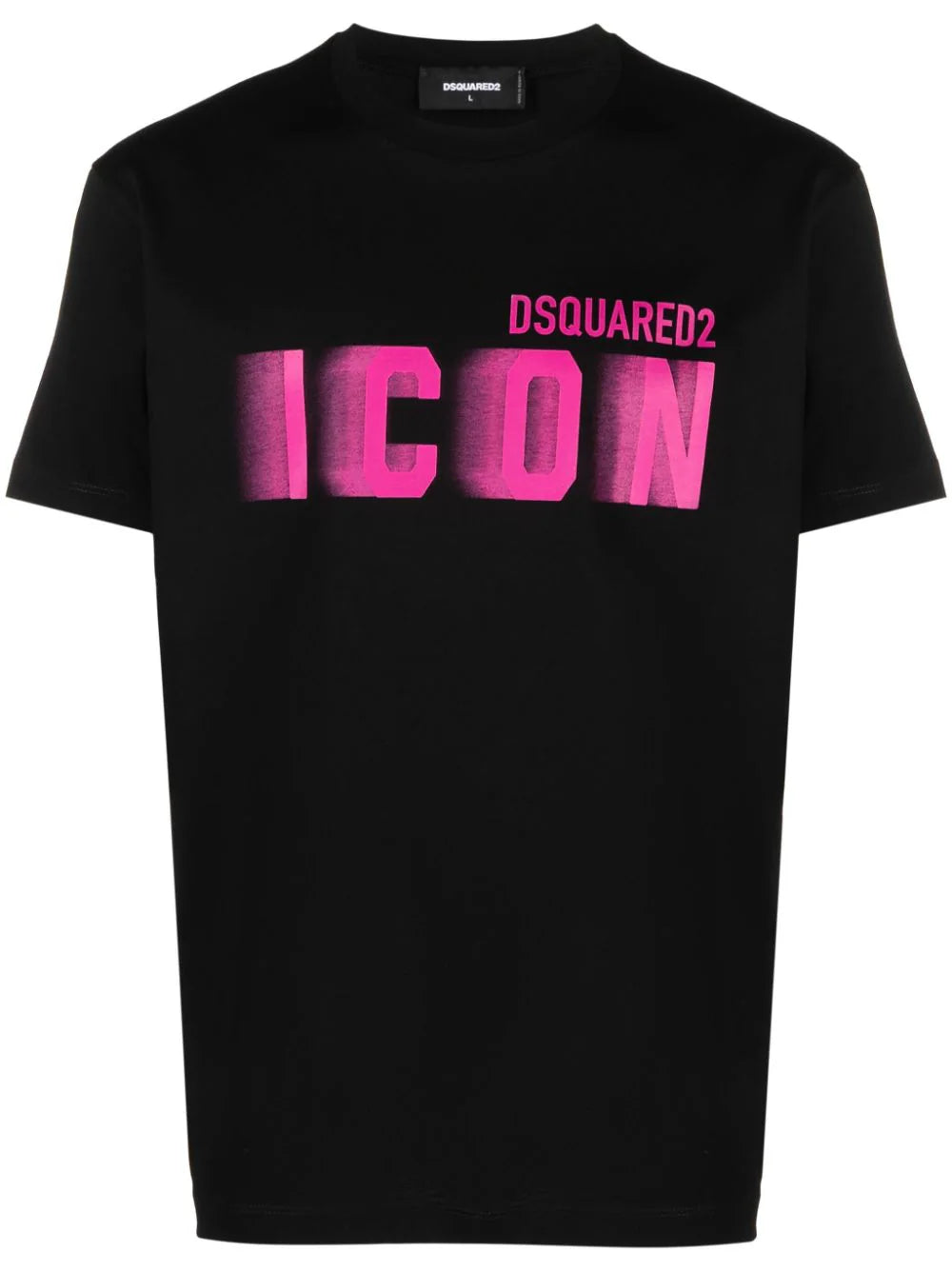 Dsquared2 Icon Blur Cool Pink logo Cotton T-Shirt in Black
