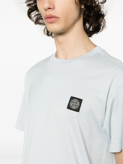 Stone Island Compass Patch Logo T-Shirt in Light Blue