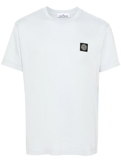 Stone Island Compass Patch Logo T-Shirt in Light Blue