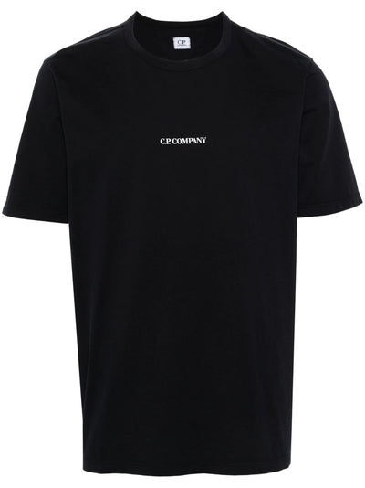 CP Company – T-Shirt mit kompaktem Logo in Marineblau