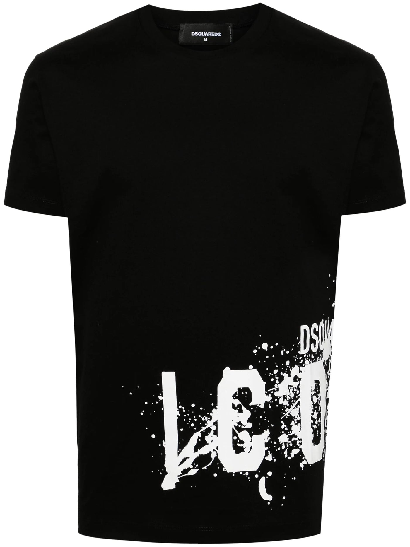 Dsquared2 – Cool Fit – Schwarzes T-Shirt mit Icon Splash-Logo-Aufdruck