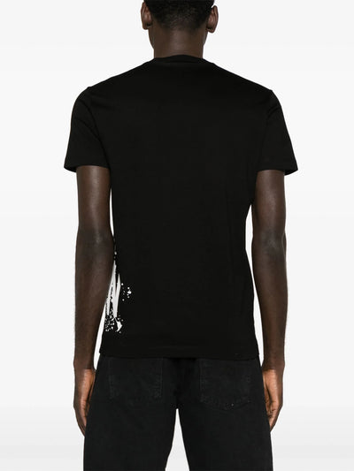 Dsquared2 Icon Splash Logo Printed Cool Fit T-Shirt in Black