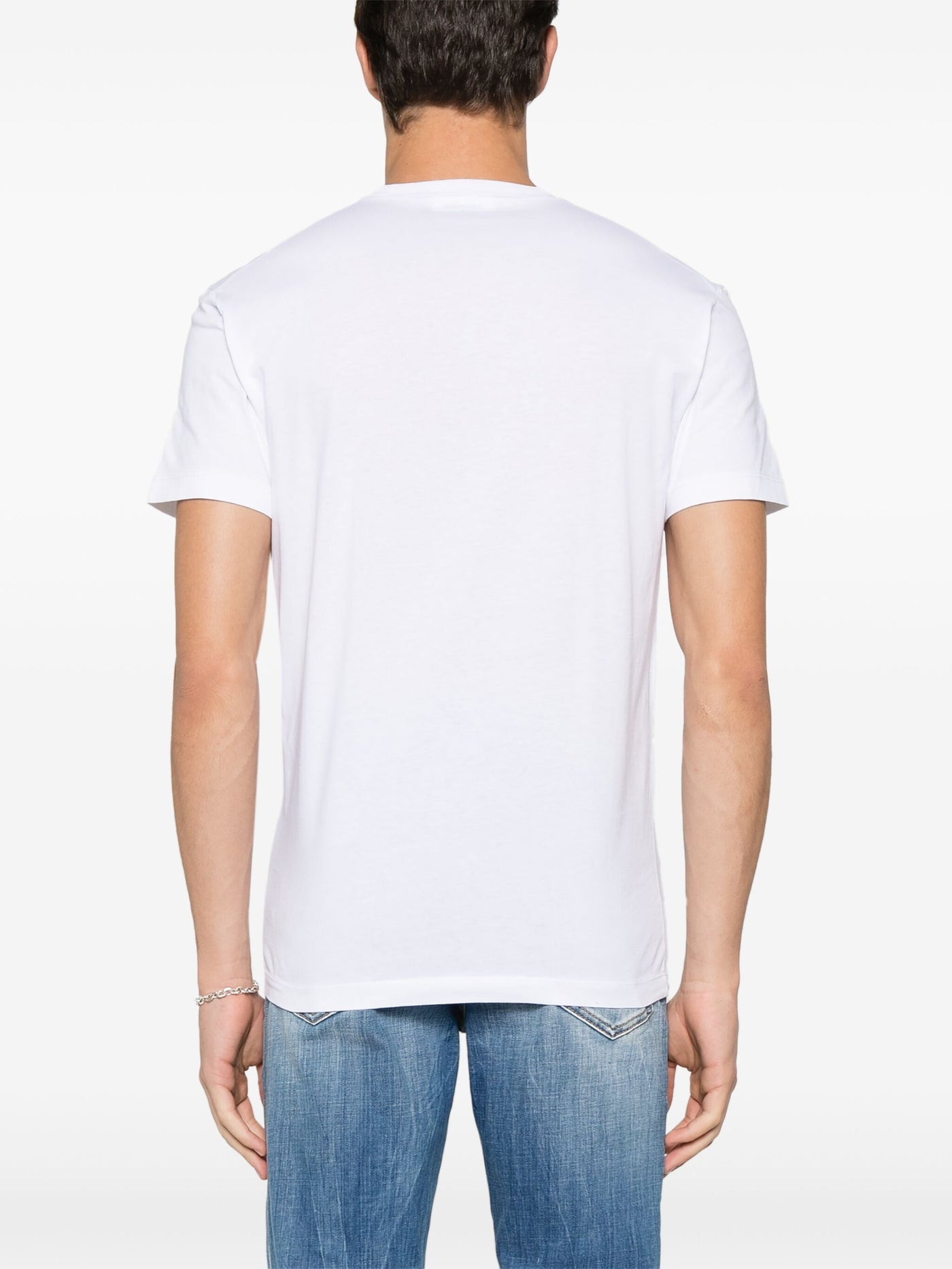 Dsquared2 – Weißes T-Shirt mit Logo-Aufdruck „Icon Stamps“