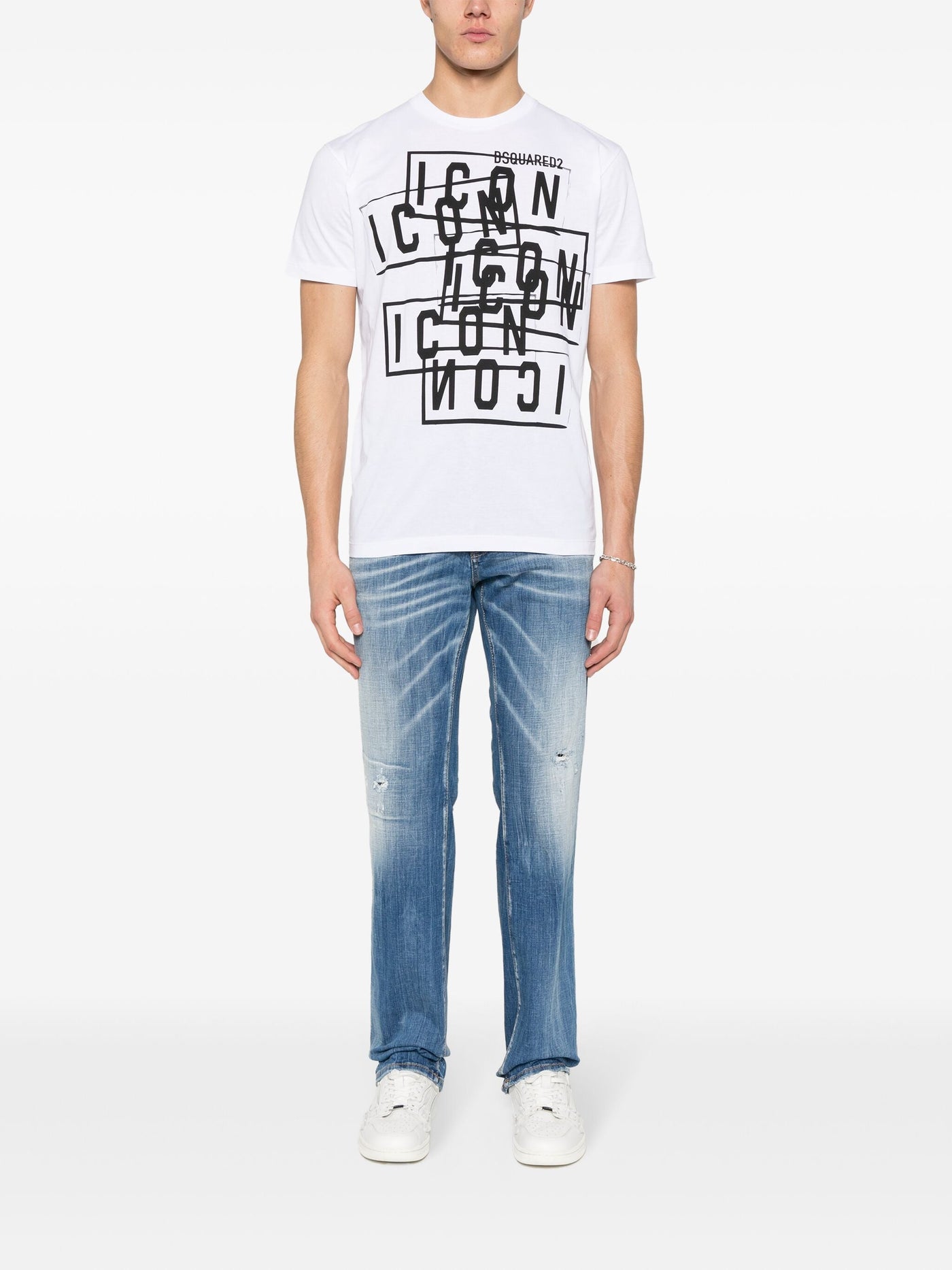 Dsquared2 Icon Stamps Logo Printed White T-Shirt