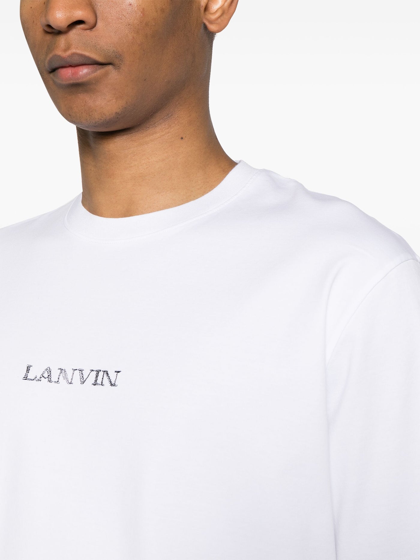 Lanvin Embroidered Logo T-Shirt in White