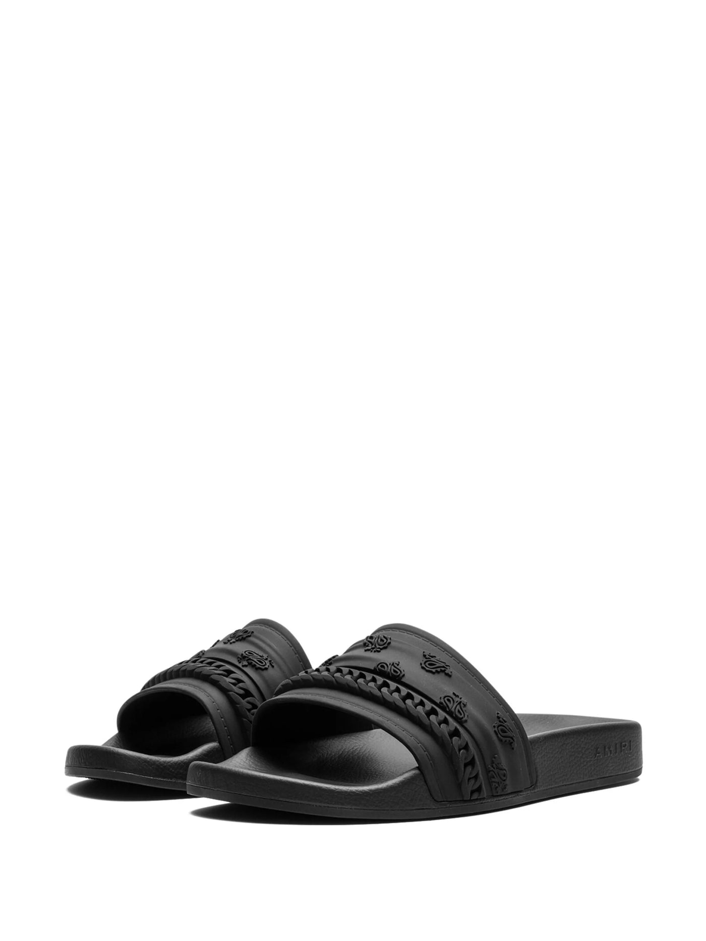 AMIRI Bandana Chain Molded Pool Sliders in Black