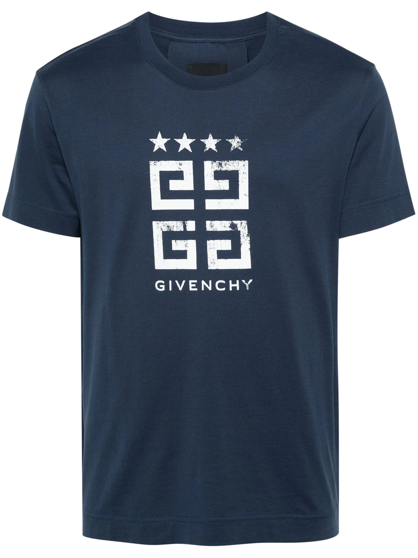 Givenchy 4G Stars White logo Printed T-Shirt in Blue