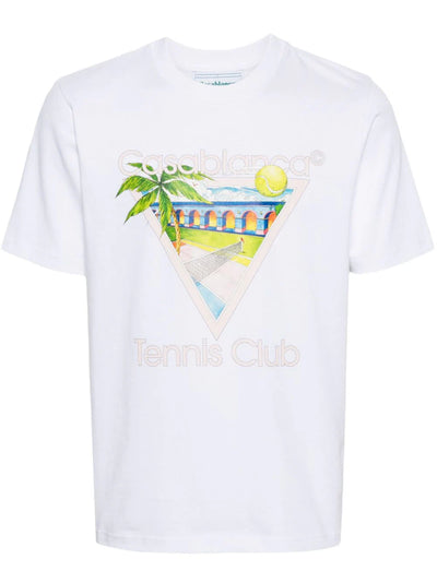 Casablanca Tennis Club Icon Printed T-Shirt in White