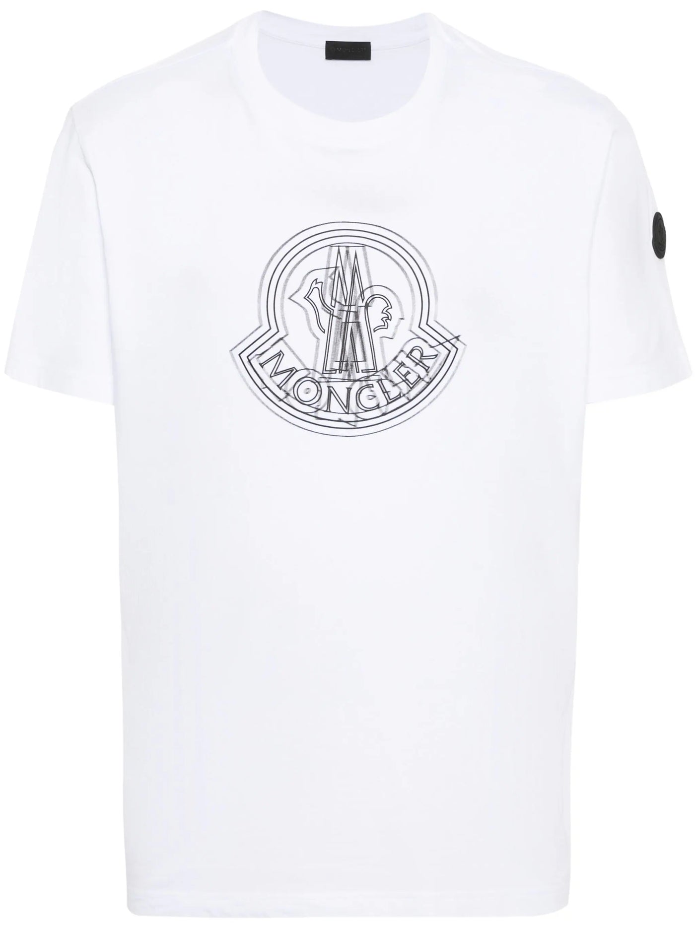 Moncler Appliqué-logo Outline Printed T-Shirt in White