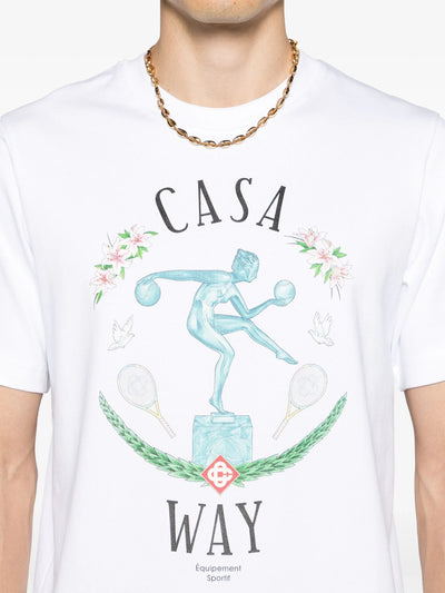 Casablanca Statue En Marbe Printed White T-Shirt