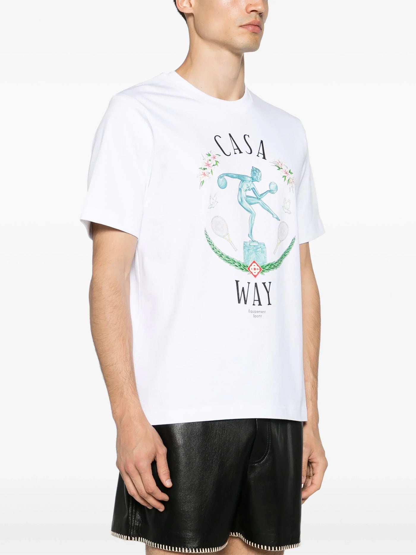 Casablanca Statue En Marbe Printed White T-Shirt