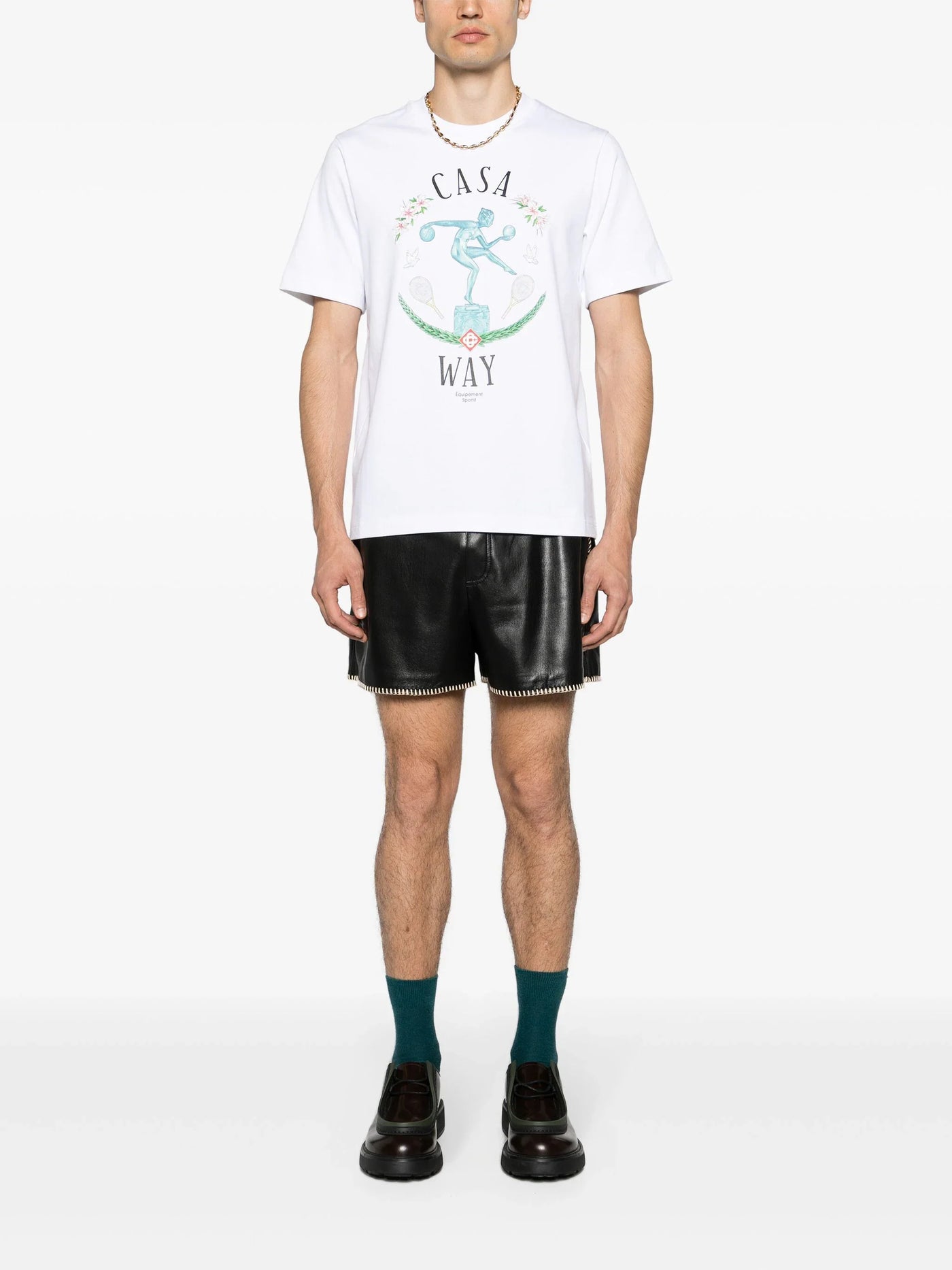 Casablanca Statue En Marbe Printed White T-Shirt