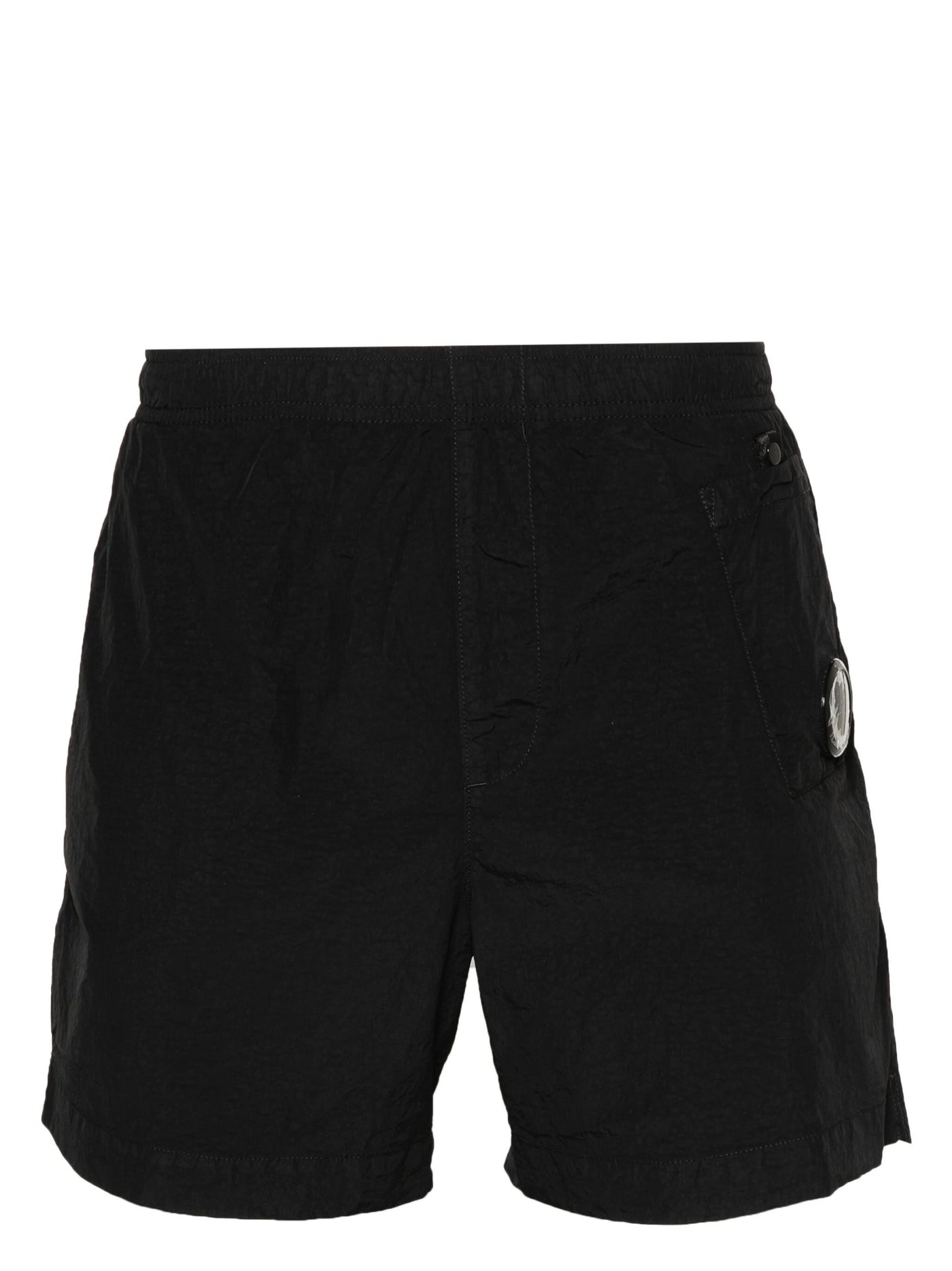 CP Company – Utility-Badeshorts mit Linsendetail in Schwarz