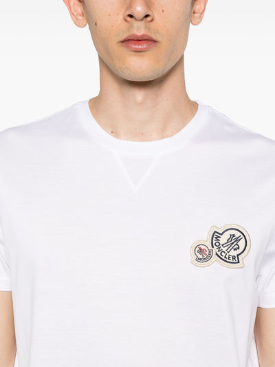 Moncler Double Logo Patch T-Shirt in White