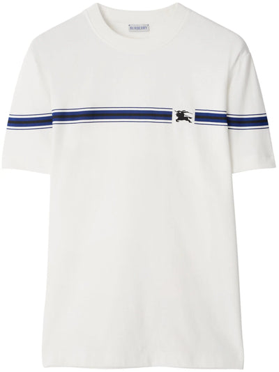 Burberry – Weißes T-Shirt mit Equestrian-Ritter-Logo