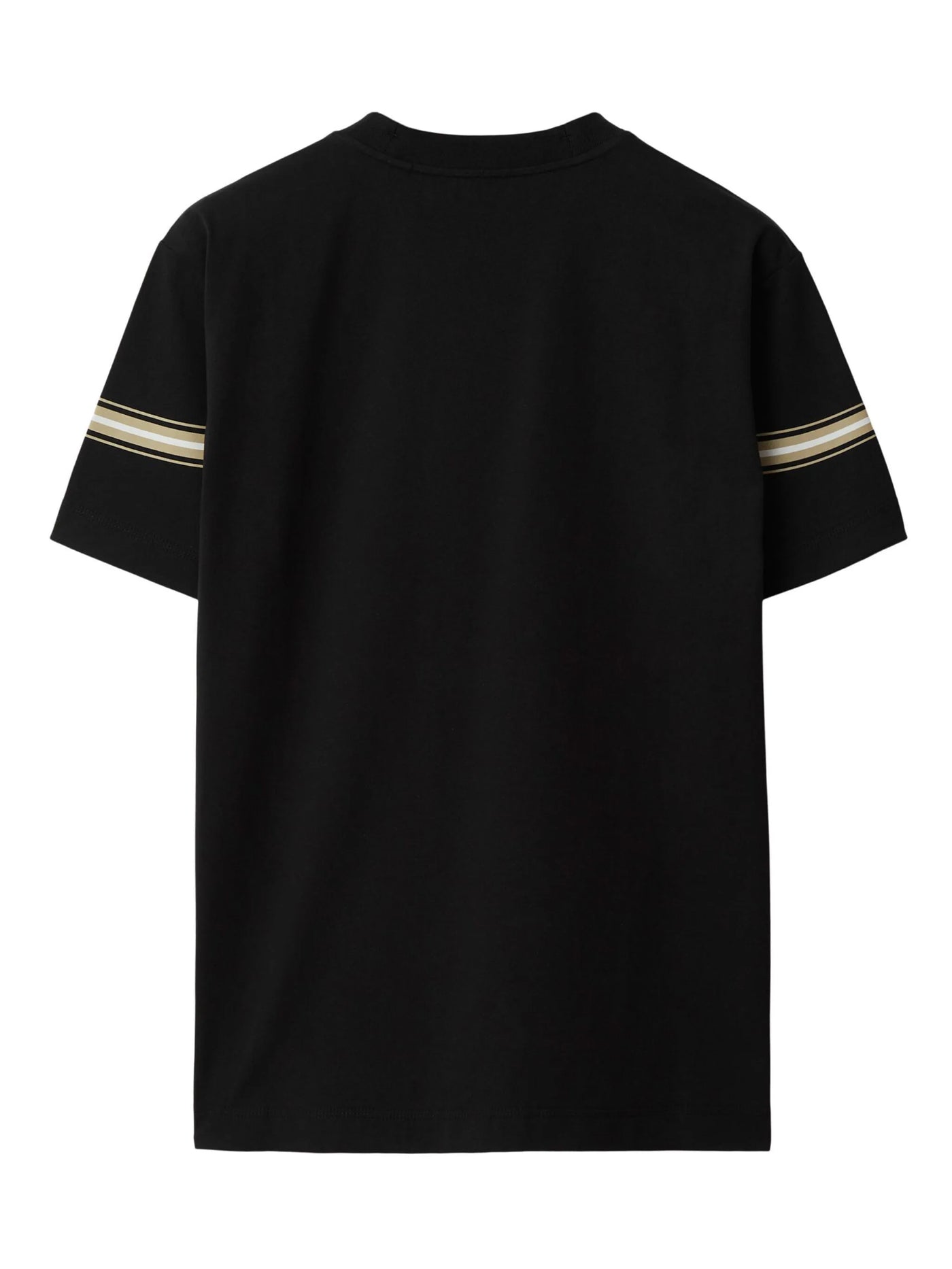 Burberry – Gestreiftes T-Shirt mit Equestrian Knight-Logo in Schwarz