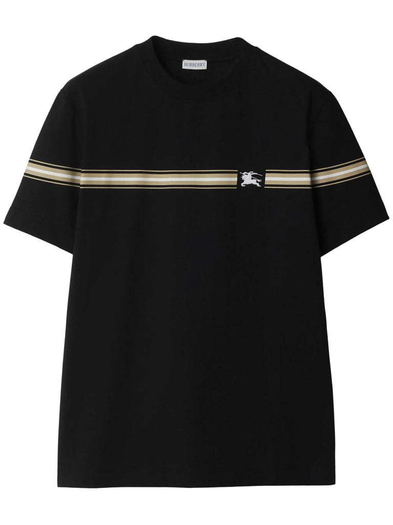 Striped Equestrian Knight Logo T Shirt