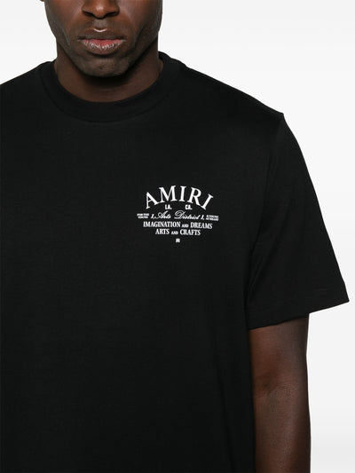 Amiri – Schwarzes T-Shirt mit „Art District“-Logoaufdruck