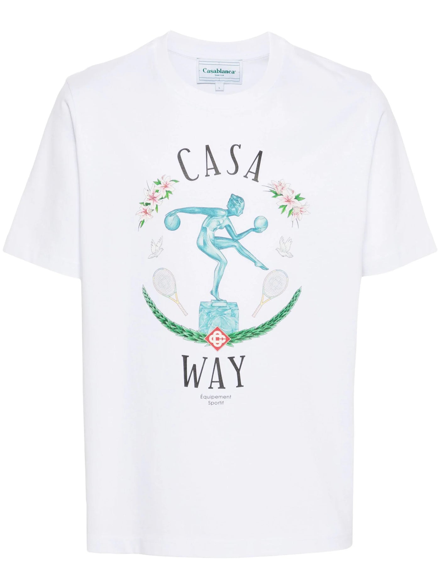 Casablanca Statue En Marbe Printed White T-Shirt