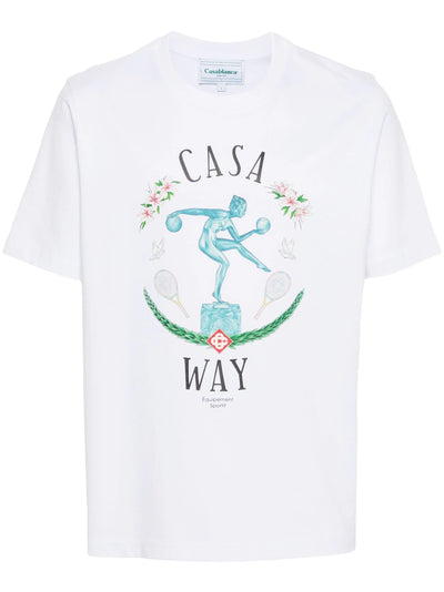 Casablanca Statue En Marbe Printed White T-Shirt