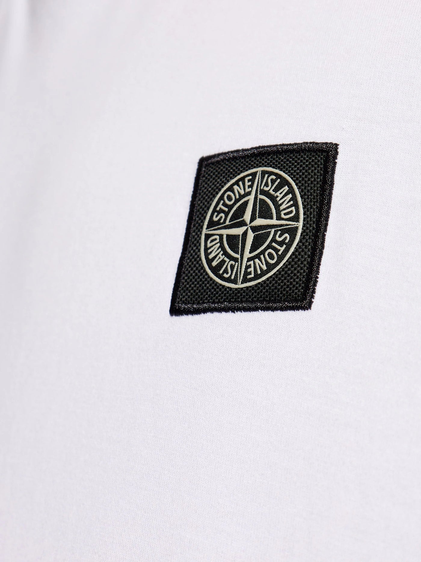 Stone Island – Weißes T-Shirt mit Kompass-Logo-Patch