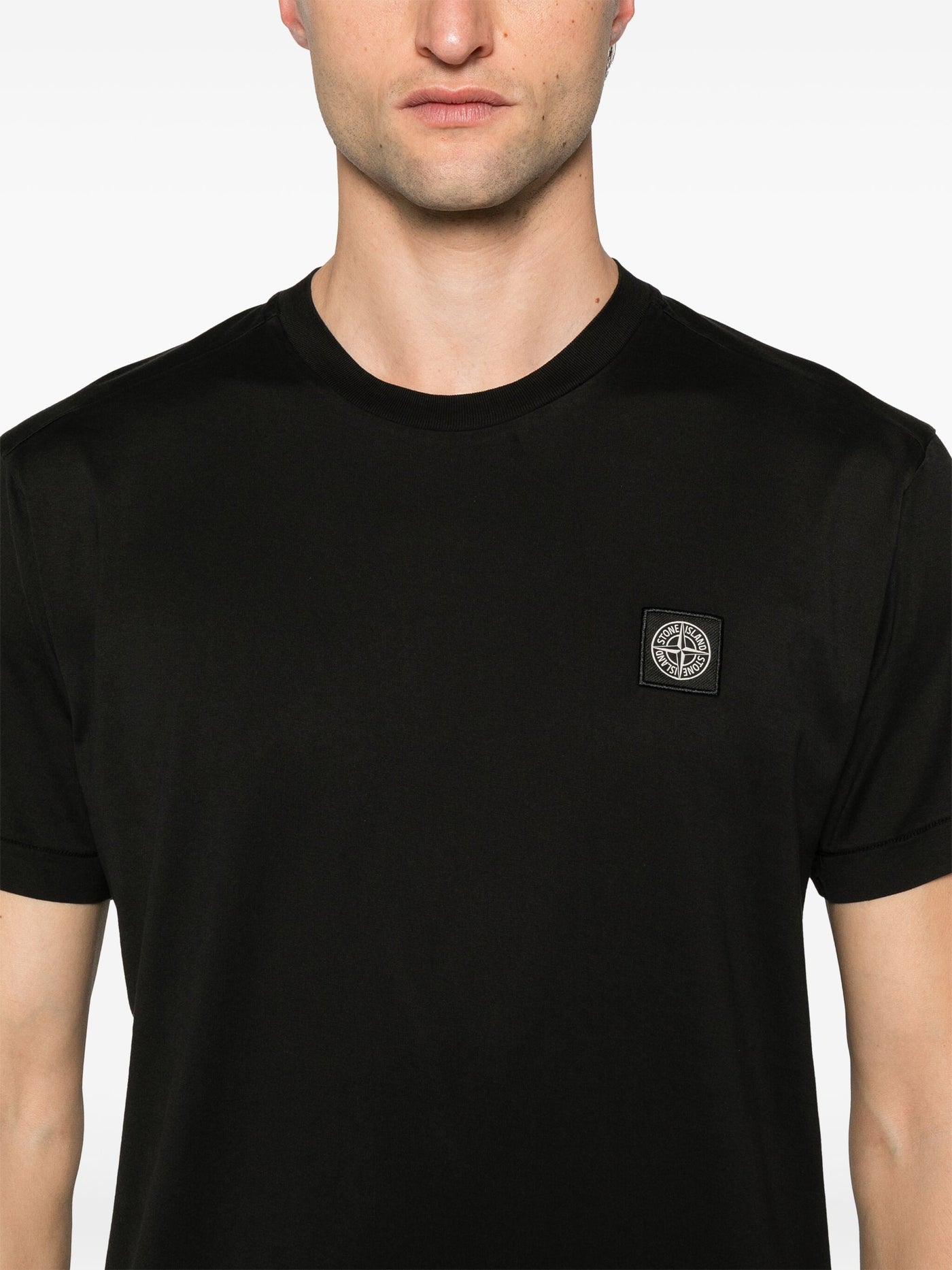 Stone Island Compass Patch Logo T-Shirt in Black