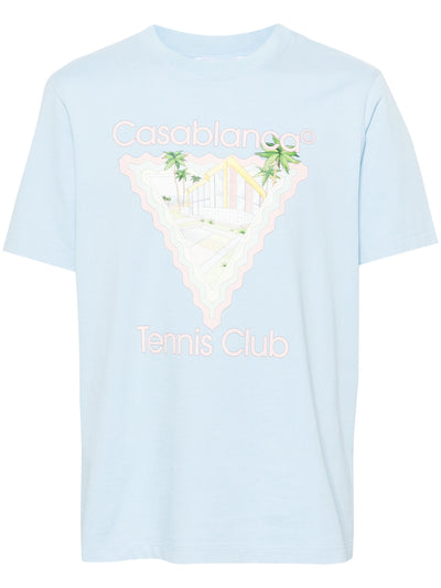 Casablanca Maison De Reve Printed T-Shirt in Pale Blue