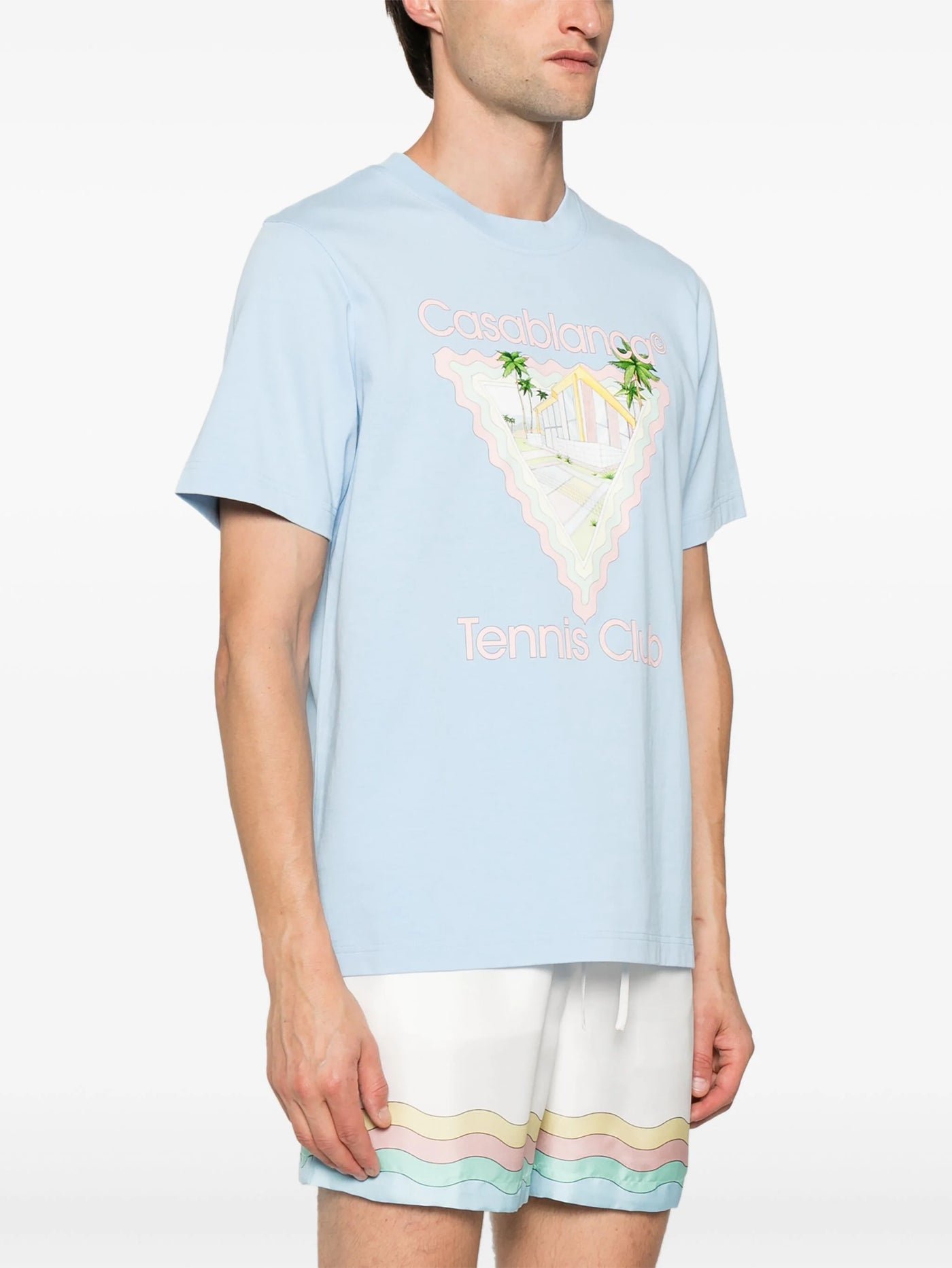 Casablanca Maison De Reve Printed T-Shirt in Pale Blue