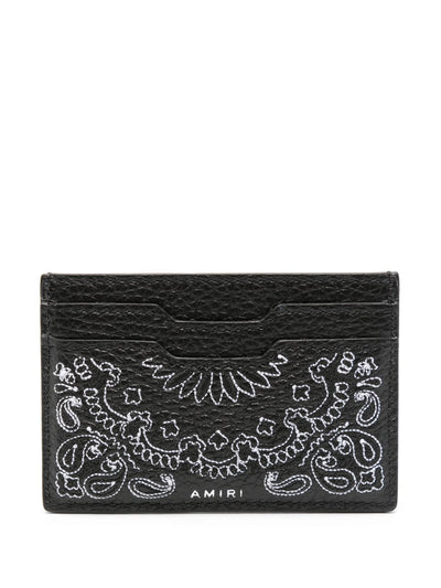 Amiri Pebbled Bandana Card Holder in Black